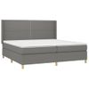 Cama Doble | Cama Box Spring | Cama Para Adultos Con Colchón Tela Gris Oscuro 200x200 Cm Cfw797795