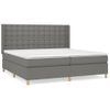 Cama Matrimonial | Cama Para Adultos | Cama Box Spring Con Colchón Tela Gris Oscuro 200x200 Cm Cfw517225