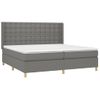 Cama Matrimonial | Cama Para Adultos | Cama Box Spring Con Colchón Tela Gris Oscuro 200x200 Cm Cfw517225