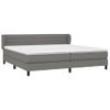 Cama Doble | Cama Box Spring | Cama Para Adultos Con Colchón Tela Gris Oscuro 200x200 Cm Cfw256840