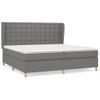 Cama Matrimonial | Cama Para Adultos | Cama Box Spring Con Colchón Tela Gris Oscuro 200x200 Cm Cfw260833