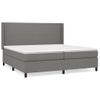 Cama Doble | Cama Box Spring | Cama Para Adultos Con Colchón Tela Gris Oscuro 200x200 Cm Cfw583446