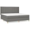 Cama Doble | Cama Box Spring | Cama Para Adultos Con Colchón Tela Gris Oscuro 200x200 Cm Cfw836218