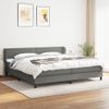 Cama Doble | Cama Box Spring | Cama Para Adultos Con Colchón Tela Gris Oscuro 200x200 Cm Cfw638519