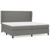 Cama Doble | Cama Box Spring | Cama Para Adultos Con Colchón Tela Gris Oscuro 200x200 Cm Cfw997992