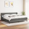 Cama Doble | Cama Box Spring | Cama Para Adultos Con Colchón Tela Gris Oscuro 200x200 Cm Cfw469524