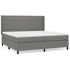 Cama Doble | Cama Box Spring | Cama Para Adultos Con Colchón Tela Gris Oscuro 200x200 Cm Cfw725403