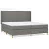 Cama Doble | Cama Box Spring | Cama Para Adultos Con Colchón Tela Gris Oscuro 200x200 Cm Cfw634339