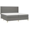 Cama Doble | Cama Box Spring | Cama Para Adultos Con Colchón Tela Gris Oscuro 200x200 Cm Cfw634339