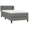 Cama Individual | Cama Box Spring | Cama Para Adultos Con Colchón Tela Gris Oscuro 80x200 Cm Cfw944806