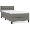 Cama Individual | Cama Box Spring | Cama Para Adultos Con Colchón Tela Gris Oscuro 80x200 Cm Cfw703531