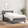 Cama Individual | Cama Box Spring | Cama Para Adultos Con Colchón Tela Gris Oscuro 80x200 Cm Cfw201741