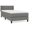 Cama Individual | Cama Box Spring | Cama Para Adultos Con Colchón Tela Gris Oscuro 80x200 Cm Cfw201741