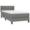 Cama Individual | Cama Box Spring | Cama Para Adultos Con Colchón Tela Gris Oscuro 80x200 Cm Cfw201741