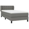 Cama Individual | Cama Box Spring | Cama Para Adultos Con Colchón Tela Gris Oscuro 90x190 Cm Cfw937642