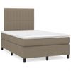 Cama Matrimonial | Cama Para Adultos | Cama Box Spring Con Colchón Tela Gris Taupe 120x190 Cm Cfw474836