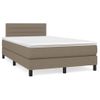 Cama Matrimonial | Cama Para Adultos | Cama Box Spring Con Colchón Tela Gris Taupe 120x190 Cm Cfw576274