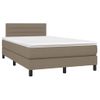 Cama Matrimonial | Cama Para Adultos | Cama Box Spring Con Colchón Tela Gris Taupe 120x190 Cm Cfw576274