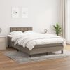 Cama Matrimonial | Cama Para Adultos | Cama Box Spring Con Colchón Tela Gris Taupe 120x190 Cm Cfw827560