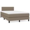 Cama Matrimonial | Cama Para Adultos | Cama Box Spring Con Colchón Tela Gris Taupe 120x190 Cm Cfw735729