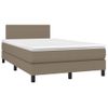 Cama Matrimonial | Cama Para Adultos | Cama Box Spring Con Colchón Tela Gris Taupe 120x190 Cm Cfw735729