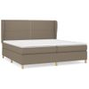 Cama Matrimonial | Cama Para Adultos | Cama Box Spring Con Colchón Tela Gris Taupe 200x200 Cm Cfw865359