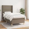 Cama Para Adulto | Cama Individual | Cama Box Spring Con Colchón Tela Gris Taupe 80x200 Cm Cfw201646