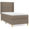 Cama Para Adulto | Cama Individual | Cama Box Spring Con Colchón Tela Gris Taupe 80x200 Cm Cfw201646