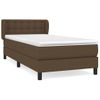 Cama Individual | Cama Para Adultos | Cama Box Spring Con Colchón Tela Marrón Oscuro 100x200 Cm Cfw451214