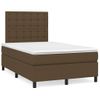 Cama Matrimonial | Cama Para Adultos | Cama Box Spring Con Colchón Tela Marrón Oscuro 120x190 Cm Cfw948634