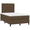 Cama Matrimonial | Cama Para Adultos | Cama Box Spring Con Colchón Tela Marrón Oscuro 120x190 Cm Cfw948634