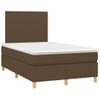 Cama Matrimonial | Cama Para Adultos | Cama Box Spring Con Colchón Tela Marrón Oscuro 120x190 Cm Cfw207625