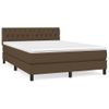 Cama Doble | Cama Box Spring | Cama Para Adultos Con Colchón Tela Marrón Oscuro 140x190 Cm Cfw212798