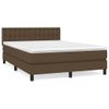 Cama Doble | Cama Box Spring | Cama Para Adultos Con Colchón Tela Marrón Oscuro 140x190 Cm Cfw627376