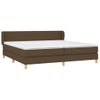 Cama Matrimonial | Cama Para Adultos | Cama Box Spring Con Colchón Tela Marrón Oscuro 200x200 Cm Cfw225963