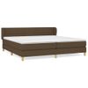 Cama Matrimonial | Cama Para Adultos | Cama Box Spring Con Colchón Tela Marrón Oscuro 200x200 Cm Cfw339767