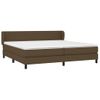 Cama Matrimonial | Cama Para Adultos | Cama Box Spring Con Colchón Tela Marrón Oscuro 200x200 Cm Cfw205584