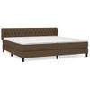 Cama Matrimonial | Cama Para Adultos | Cama Box Spring Con Colchón Tela Marrón Oscuro 200x200 Cm Cfw958358