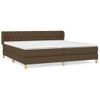 Cama Matrimonial | Cama Para Adultos | Cama Box Spring Con Colchón Tela Marrón Oscuro 200x200 Cm Cfw157578