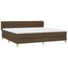 Cama Matrimonial | Cama Para Adultos | Cama Box Spring Con Colchón Tela Marrón Oscuro 200x200 Cm Cfw157578