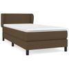 Cama Individual | Cama Box Spring | Cama Para Adultos Con Colchón Tela Marrón Oscuro 80x200 Cm Cfw175380