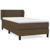 Cama Individual | Cama Box Spring | Cama Para Adultos Con Colchón Tela Marrón Oscuro 80x200 Cm Cfw523773