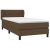 Cama Individual | Cama Box Spring | Cama Para Adultos Con Colchón Tela Marrón Oscuro 80x200 Cm Cfw559248