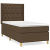 Cama Individual | Cama Box Spring | Cama Para Adultos Con Colchón Tela Marrón Oscuro 80x200 Cm Cfw997708