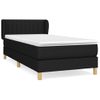 Cama Individual | Cama Box Spring | Cama Para Adultos Con Colchón Tela Negro 100x200 Cm Cfw282333