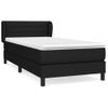 Cama Individual | Cama Box Spring | Cama Para Adultos Con Colchón Tela Negro 100x200 Cm Cfw536911