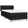 Cama Individual | Cama Box Spring | Cama Para Adultos Con Colchón Tela Negro 100x200 Cm Cfw801590