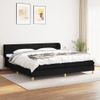 Cama Doble | Cama Box Spring | Cama Para Adultos Con Colchón Tela Negro 200x200 Cm Cfw404681