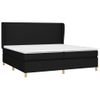 Cama Doble | Cama Box Spring | Cama Para Adultos Con Colchón Tela Negro 200x200 Cm Cfw975484