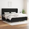 Cama Doble | Cama Box Spring | Cama Para Adultos Con Colchón Tela Negro 200x200 Cm Cfw757619